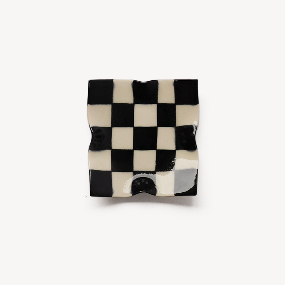 棋盤格 手作手帕盤