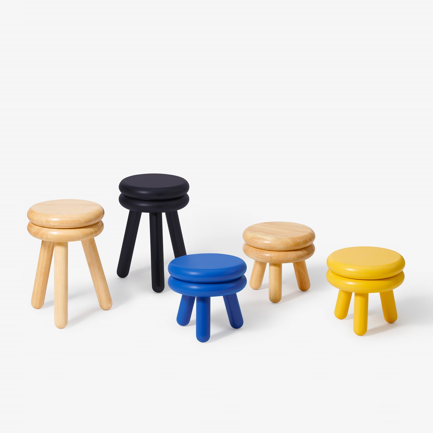 Pluma Stool Solid Wood Chair and Stool-Short