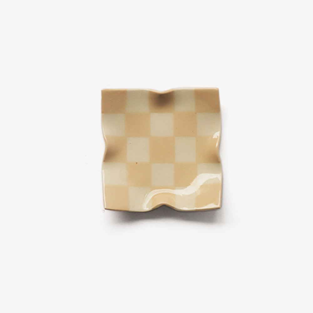 棋盤格 手作手帕盤