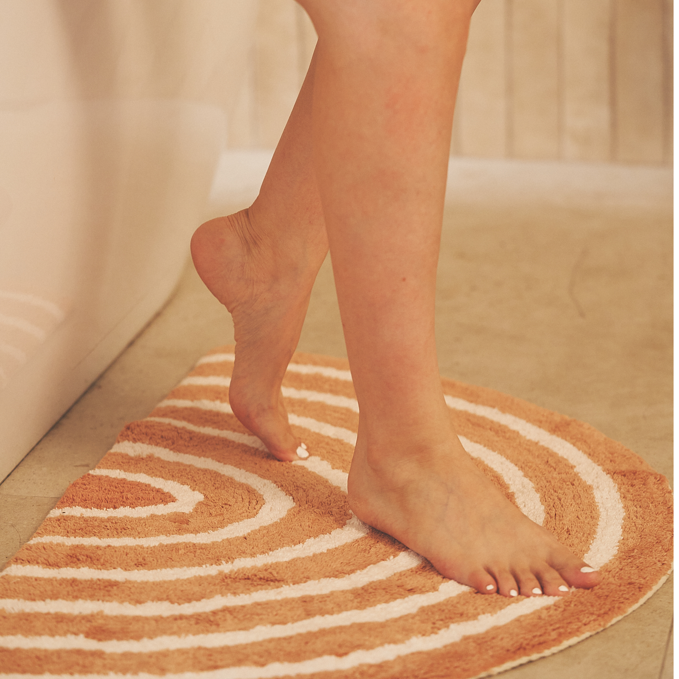 Peach Rainbow Bath Mat