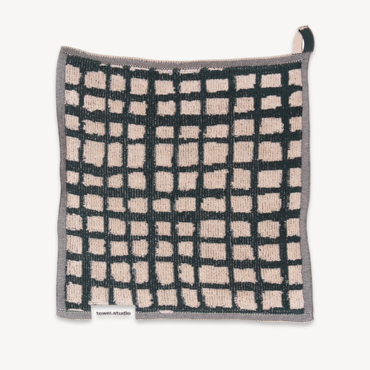 Green plaid organic cotton towel
