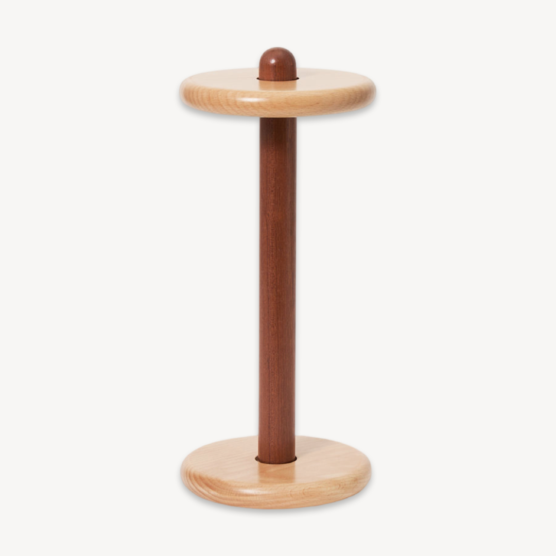 Round solid wood kitchen paper towel holder