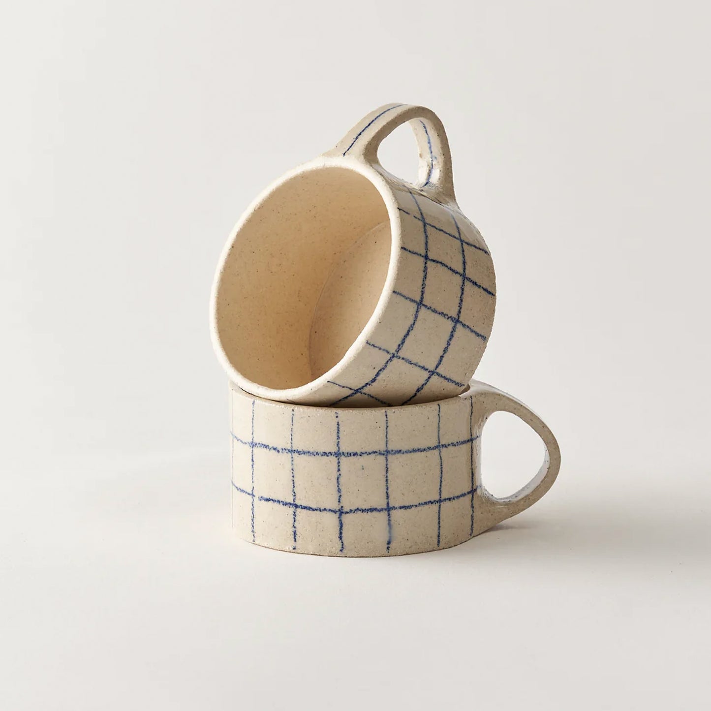 Blue fine-grained handmade coffee mug
