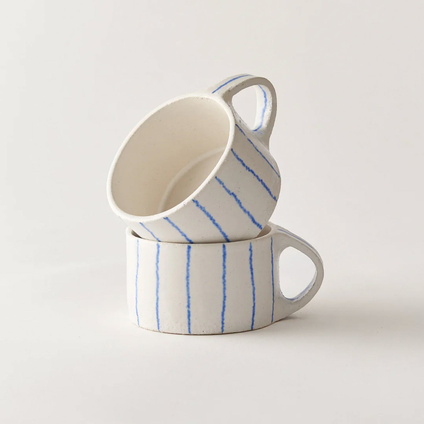 Blue fine-grained handmade coffee mug