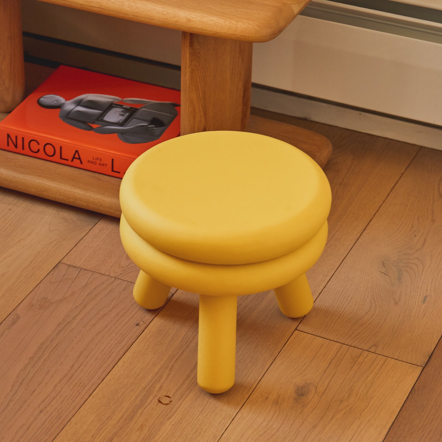 Pluma Stool Solid Wood Chair and Stool-Short