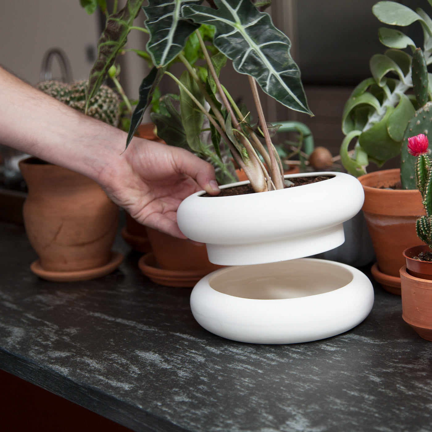 Stacked Stoneware Pots – Short